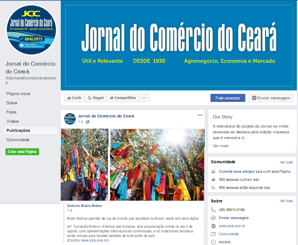 Fanpage Jornal do Comércio do Ceará