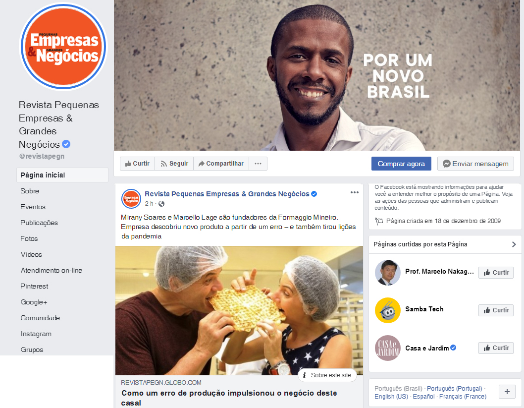 Fanpage Revista Empresas & Grandes Negócios