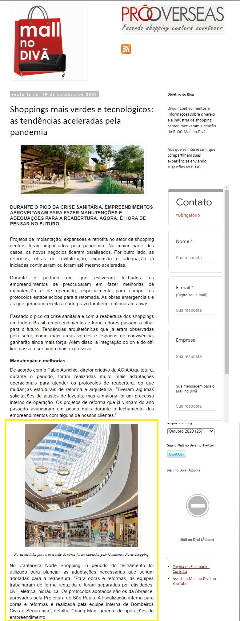 Blog Mall no Divã
