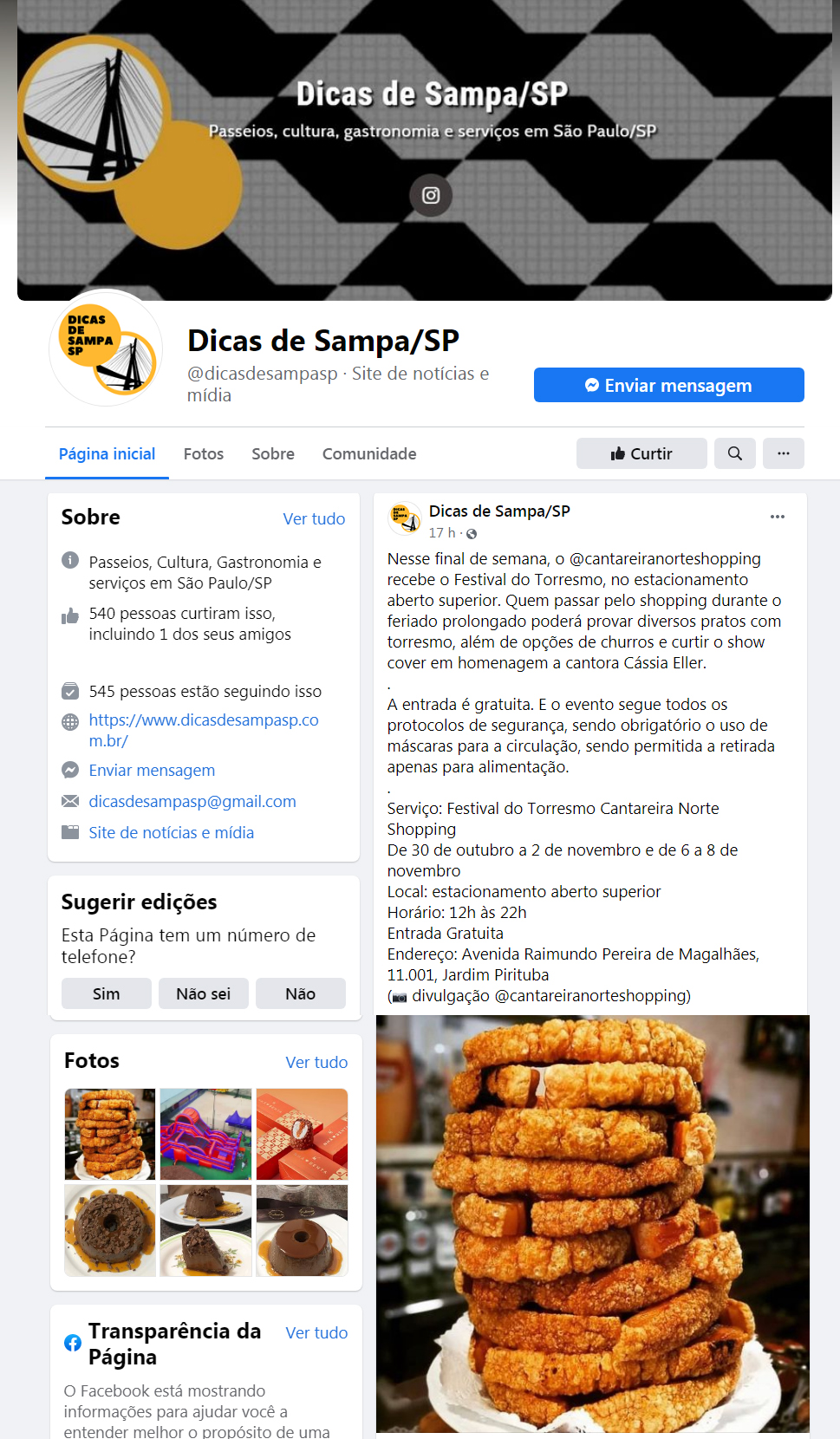 Fanpage Dicas de Sampa SP