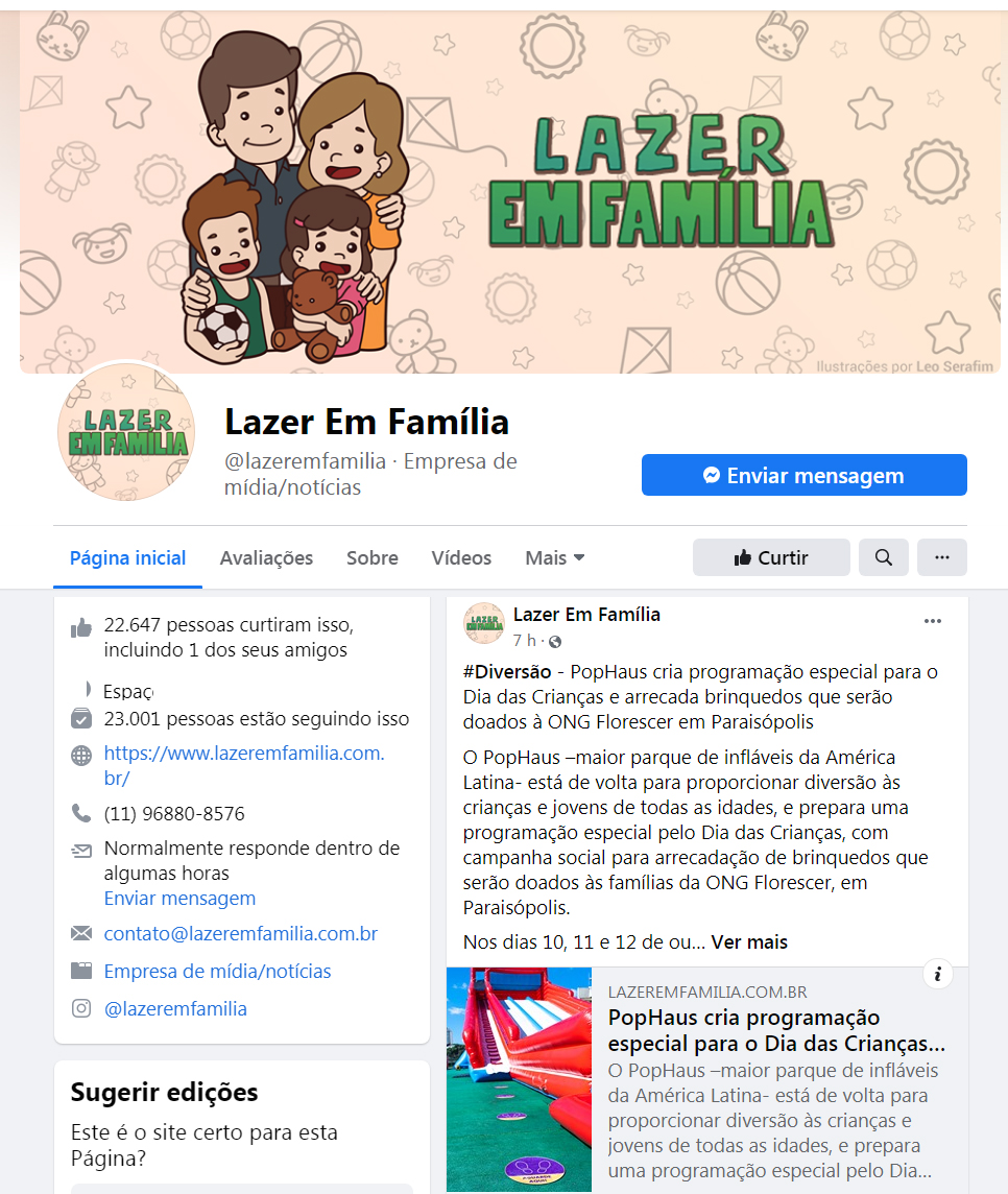 Fanpage Lazer em Família