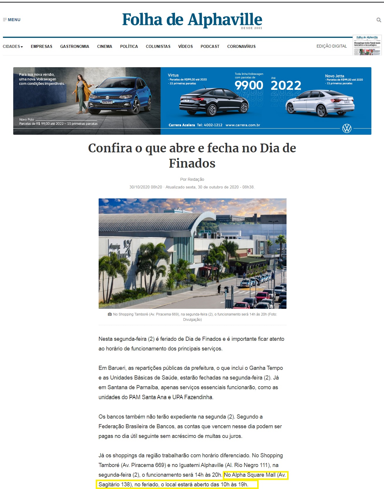 Jornal Folha de Alphaville online