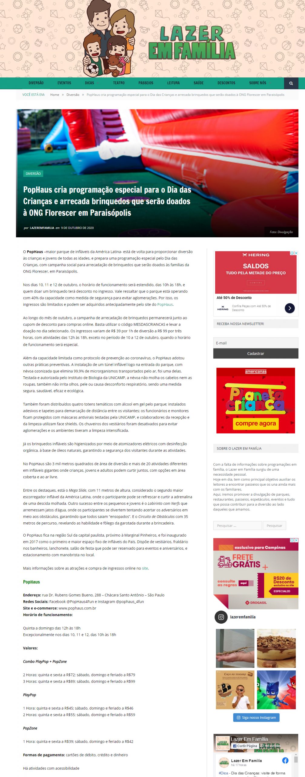 Portal Lazer em Família