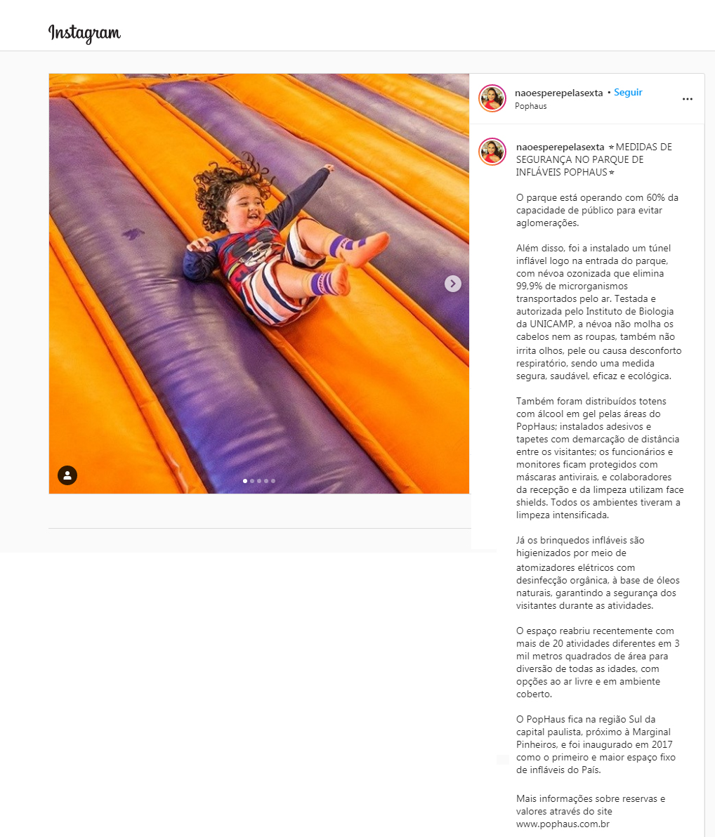 Instagram Não espere pela sexta