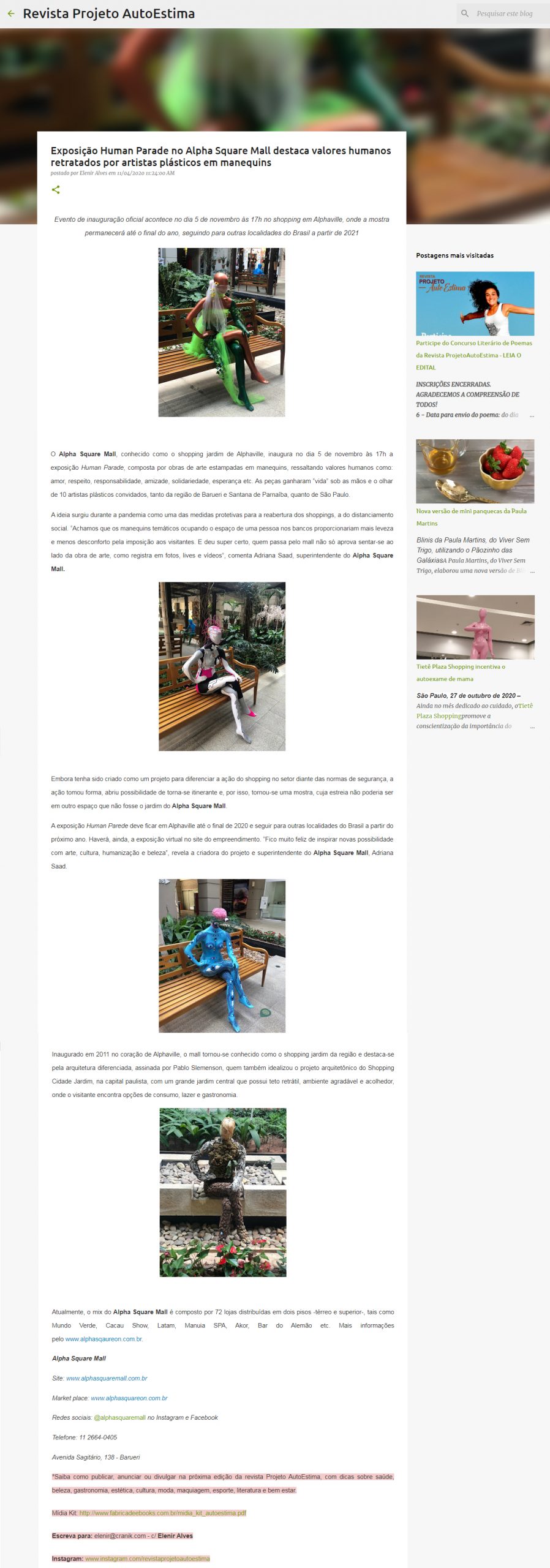 Revista Projeto Auto Estima online