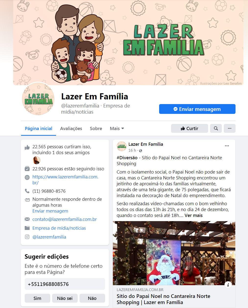 Fanpage Lazer em Família