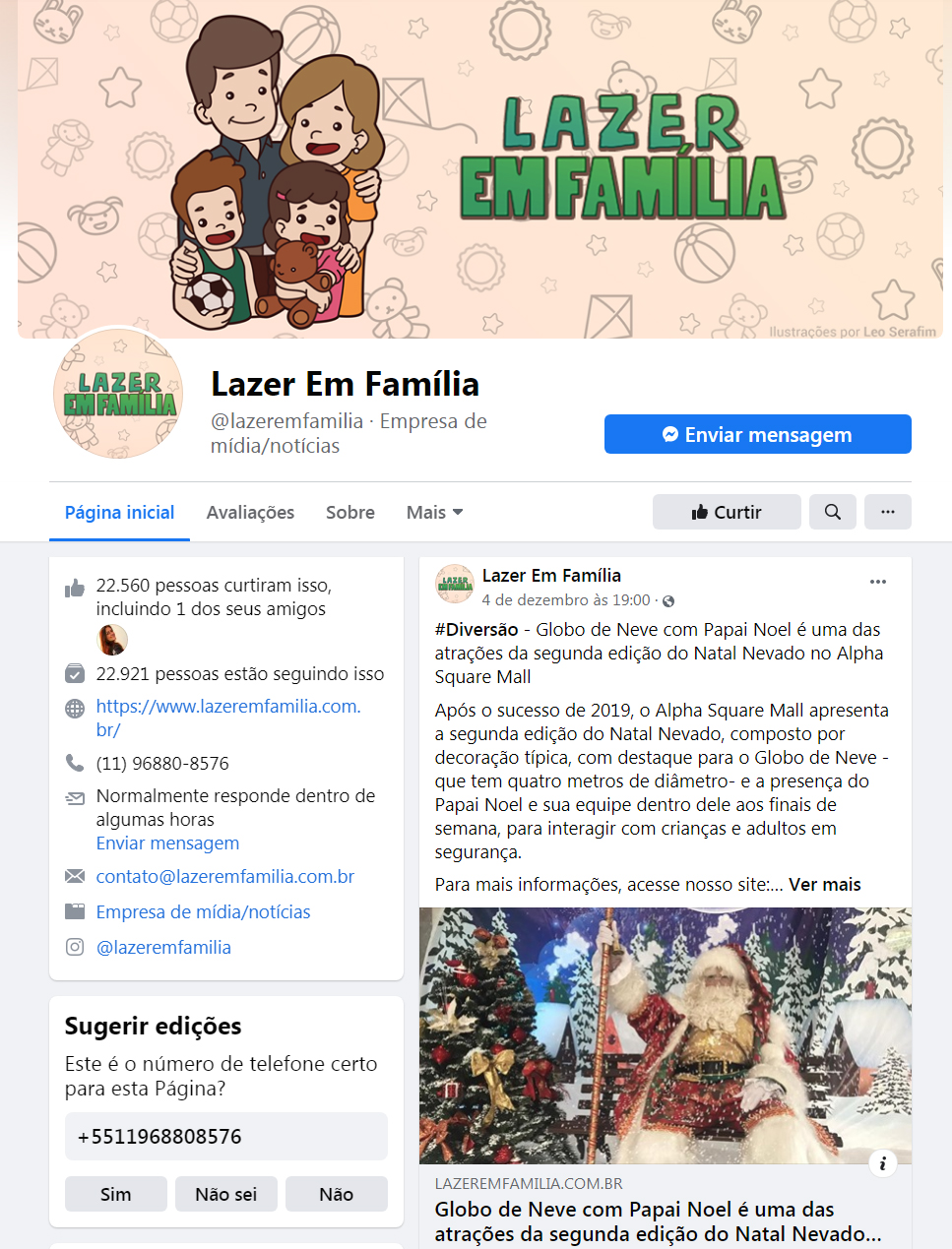 Fanpage Lazer em Família