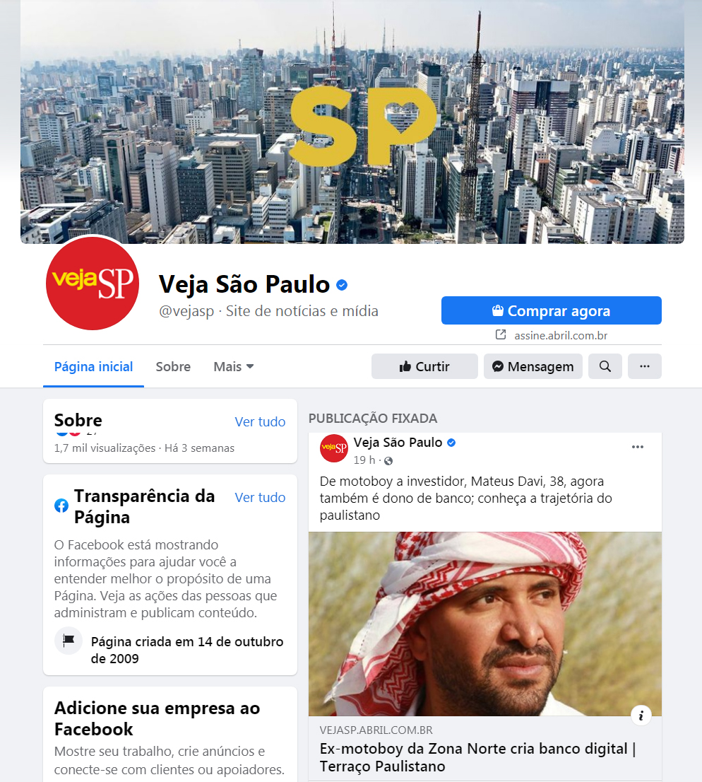 Fanpage Veja São Paulo