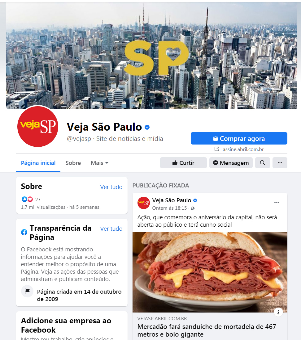 Fanpage Veja São Paulo