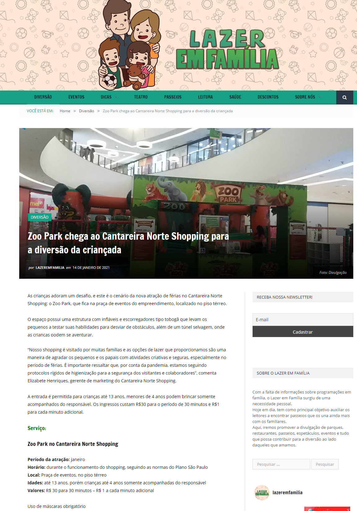 Portal Lazer em Família