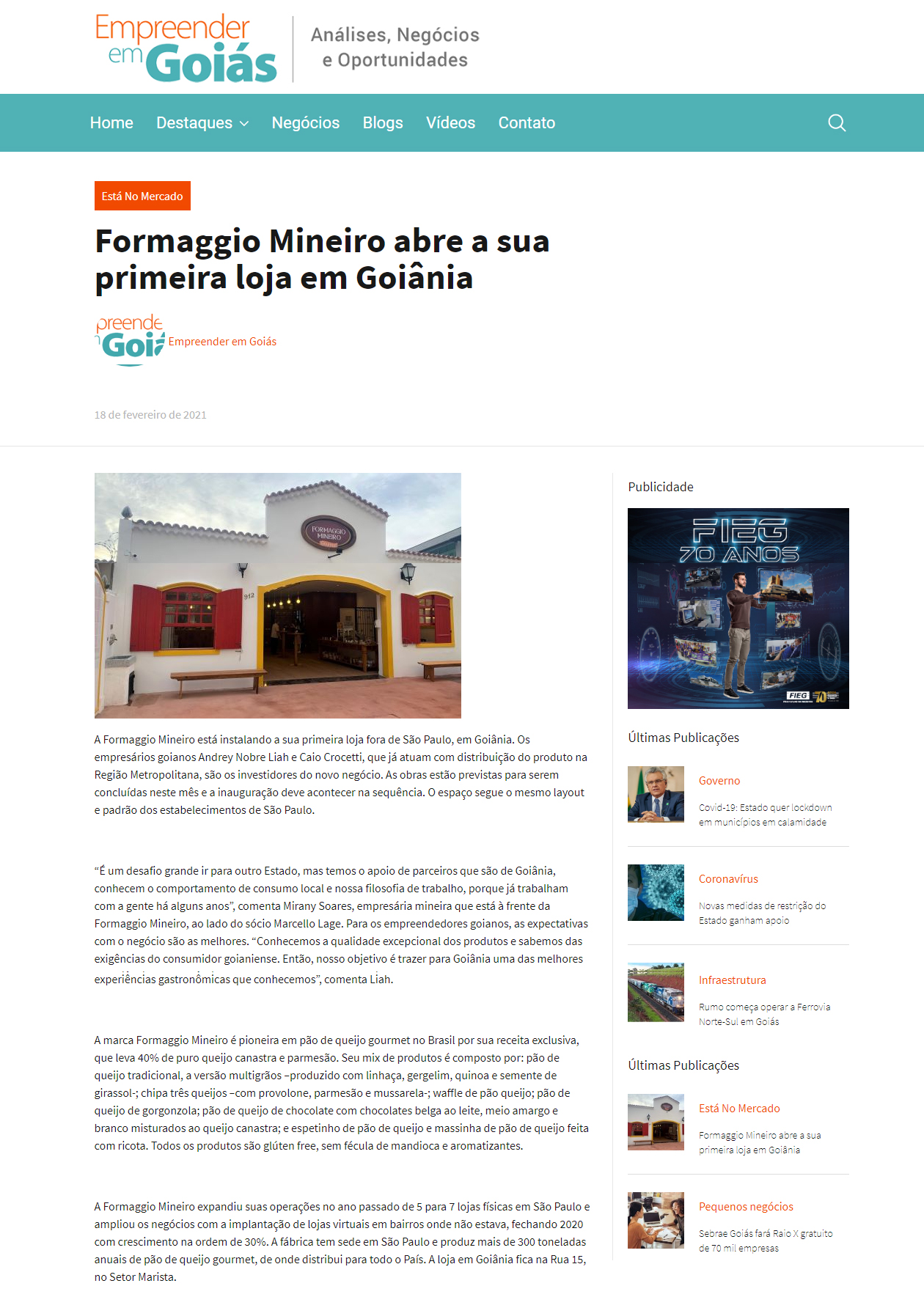 Portal Empreender em Goiás