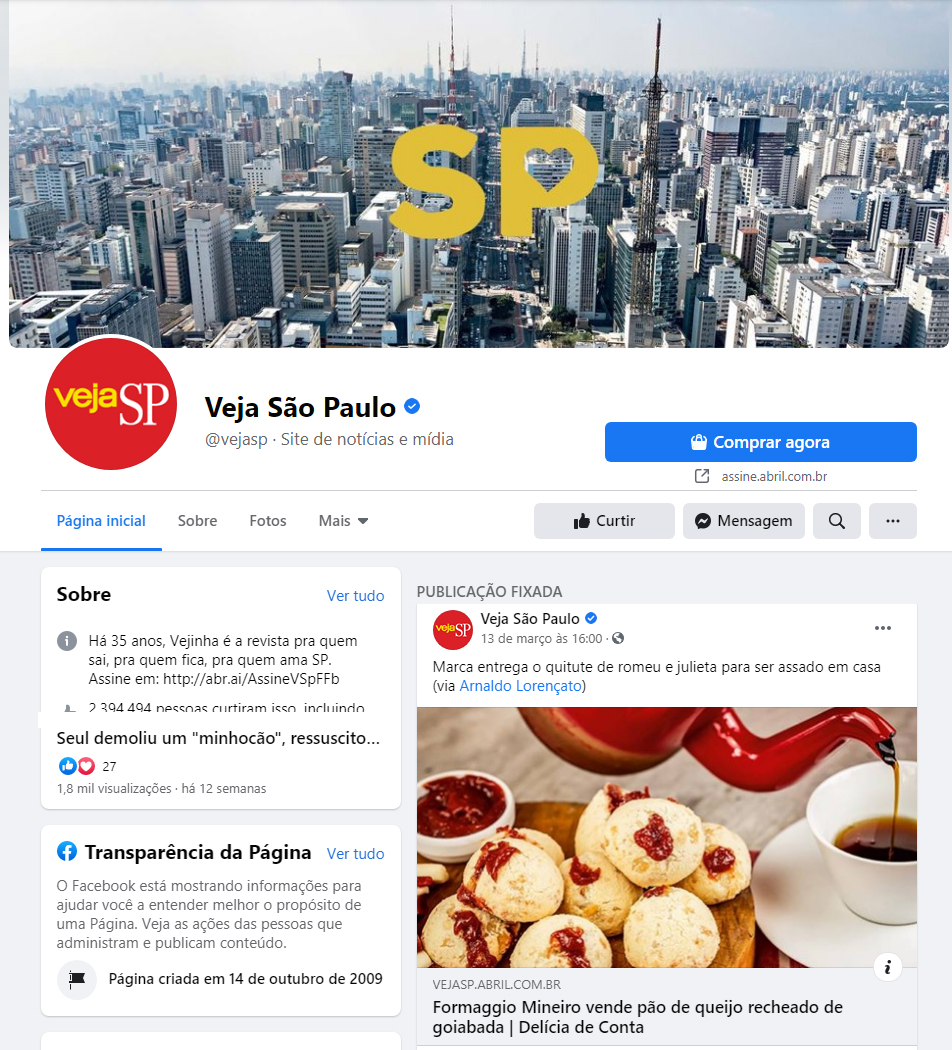 Fanpage Veja São Paulo
