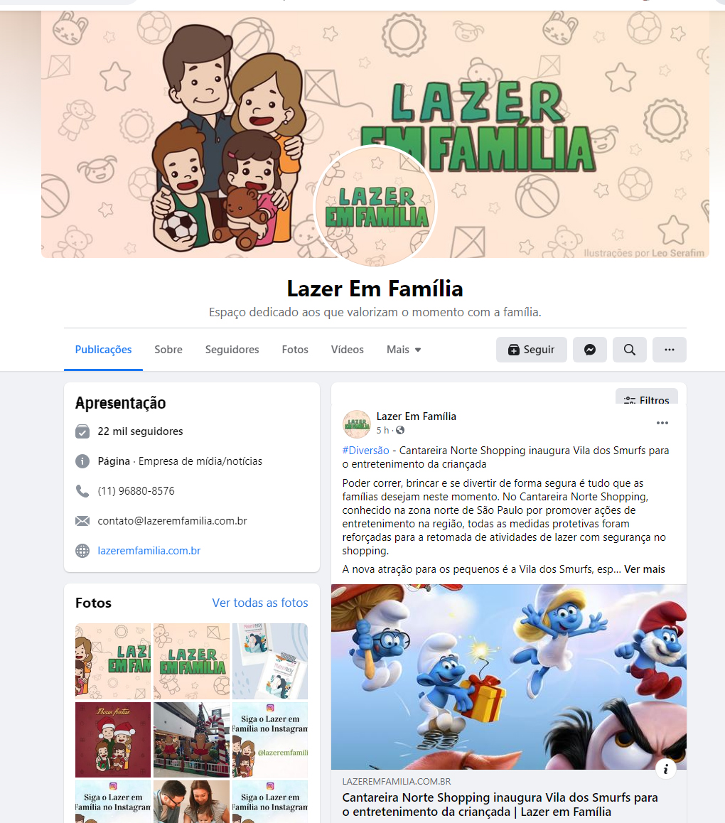 Fanpage Lazer em Família