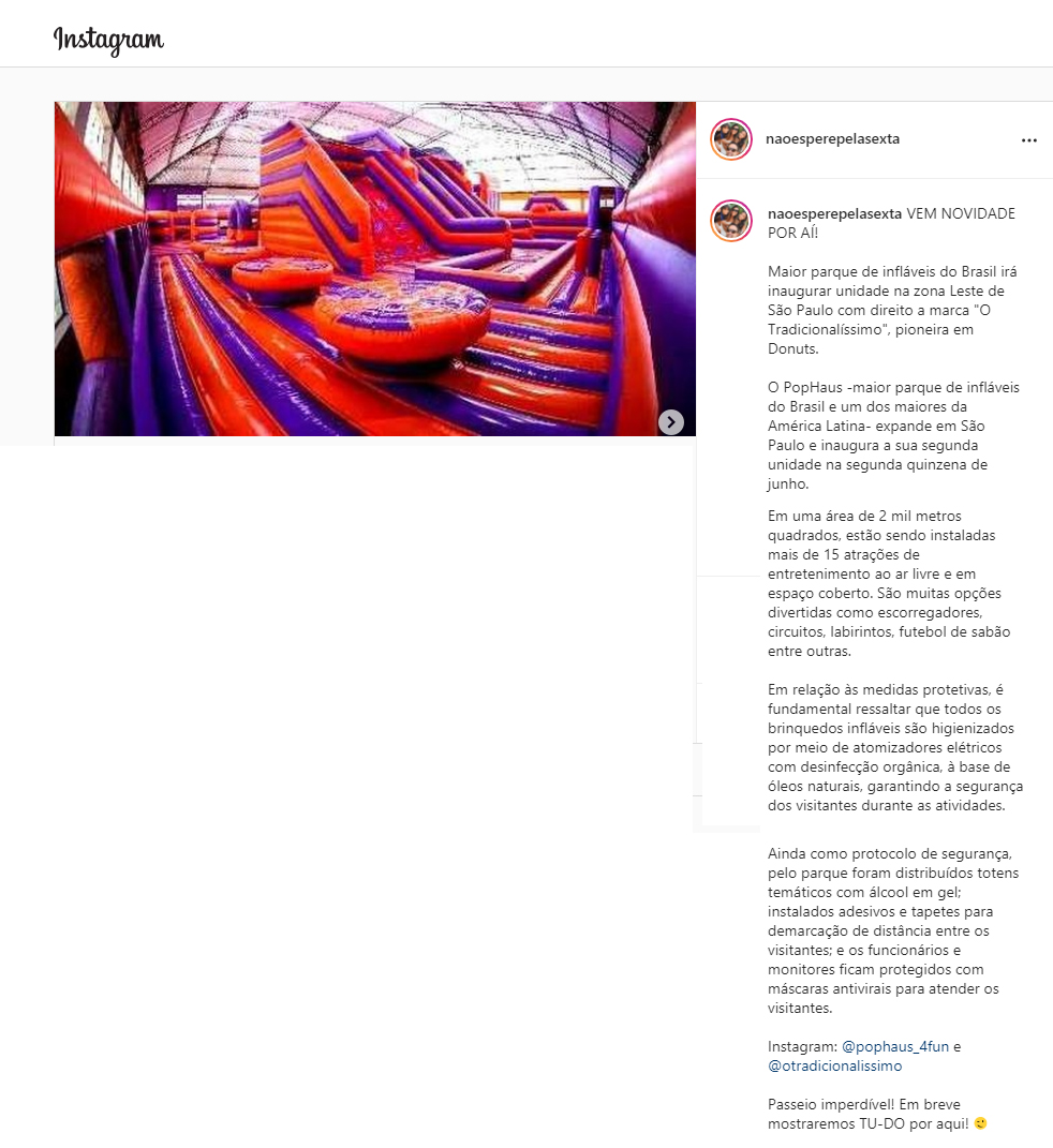 Instagram Não Espere pela Sexta