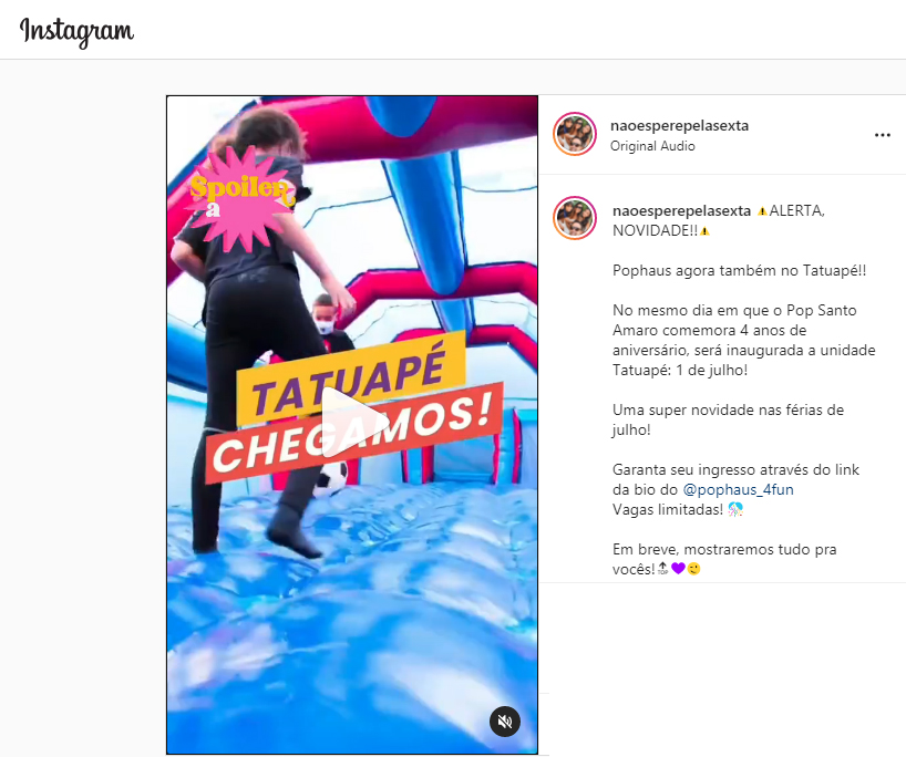 Instagram Não Espere pela Sexta