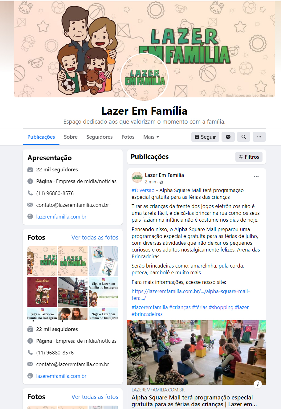Fanpage Lazer em Família