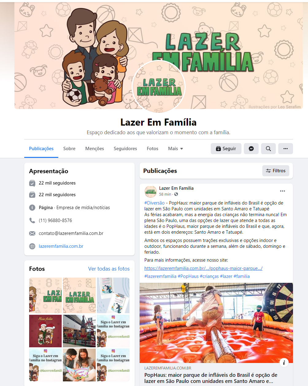 Fanpage Lazer em Família