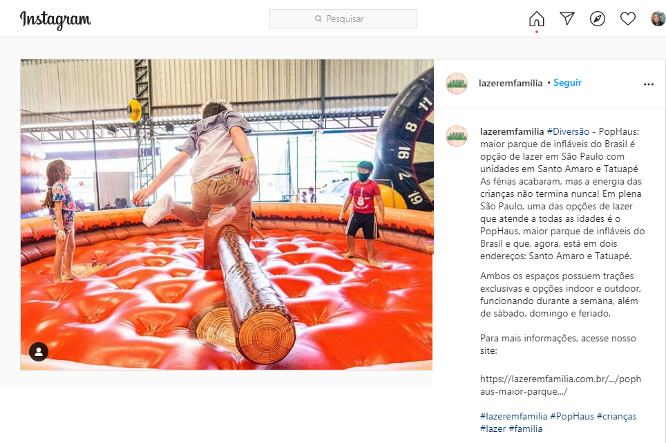 Instagram Lazer em Família