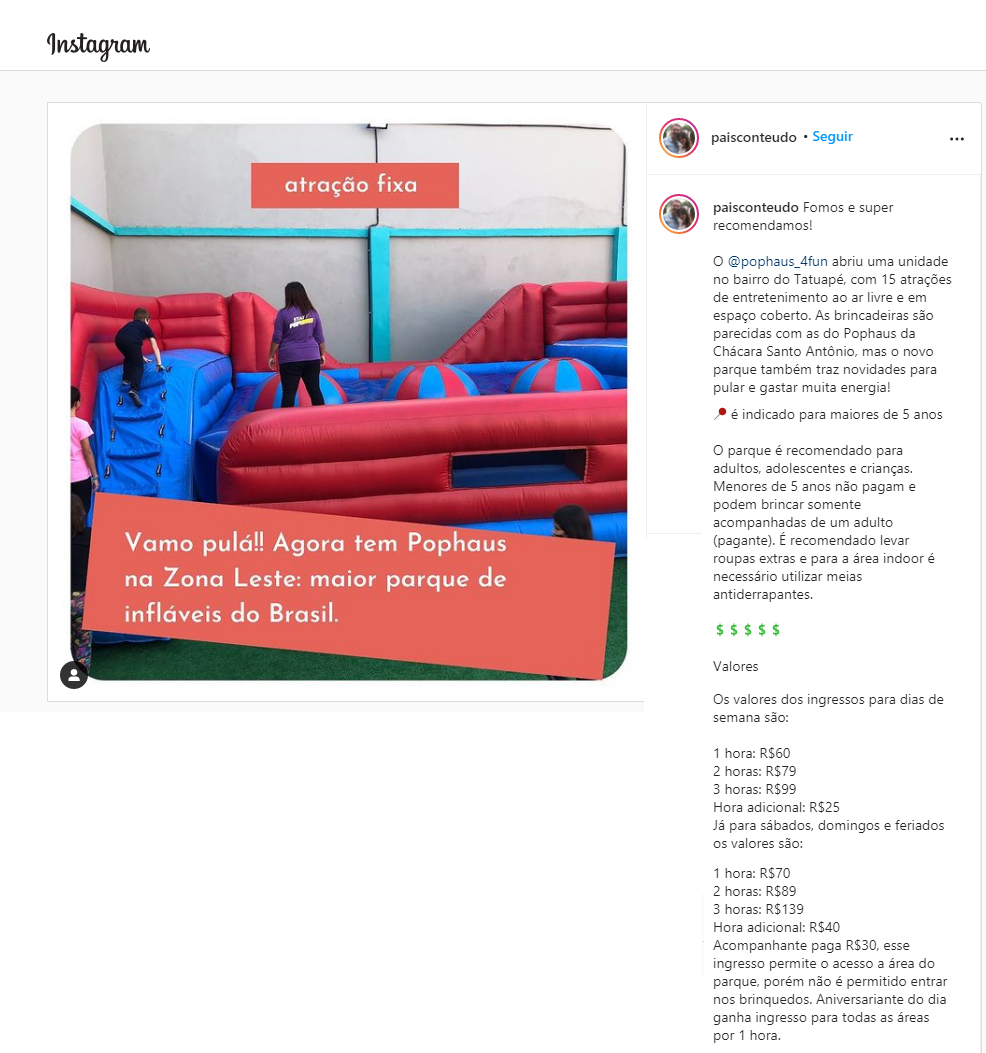 Instagram Pais Conteúdo