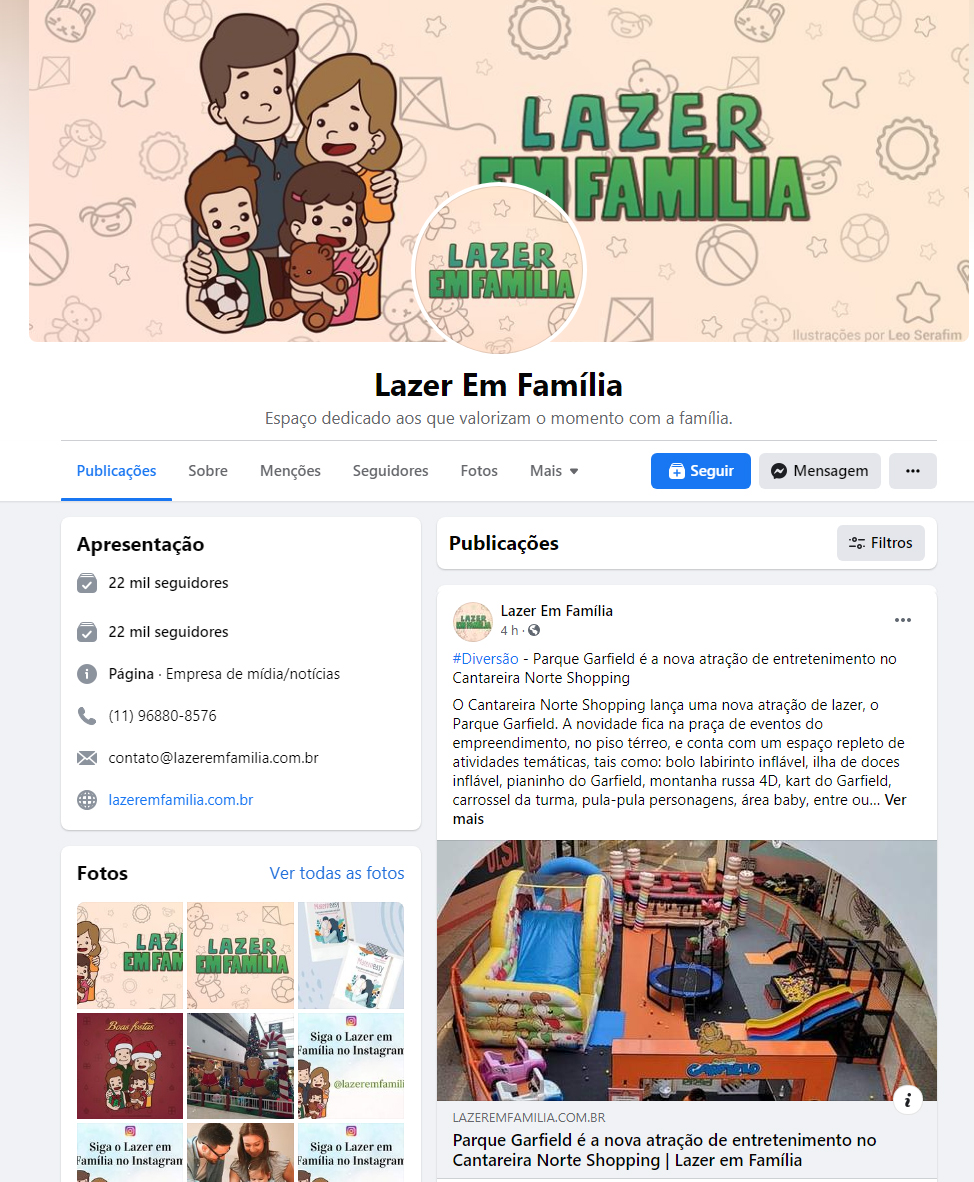 Fanpage Lazer em Família