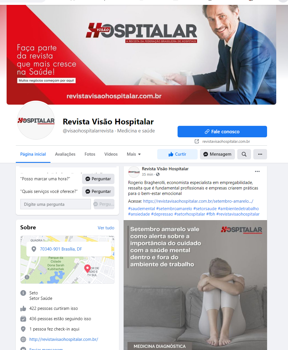 Fanpage Revista Visão Hospitalar