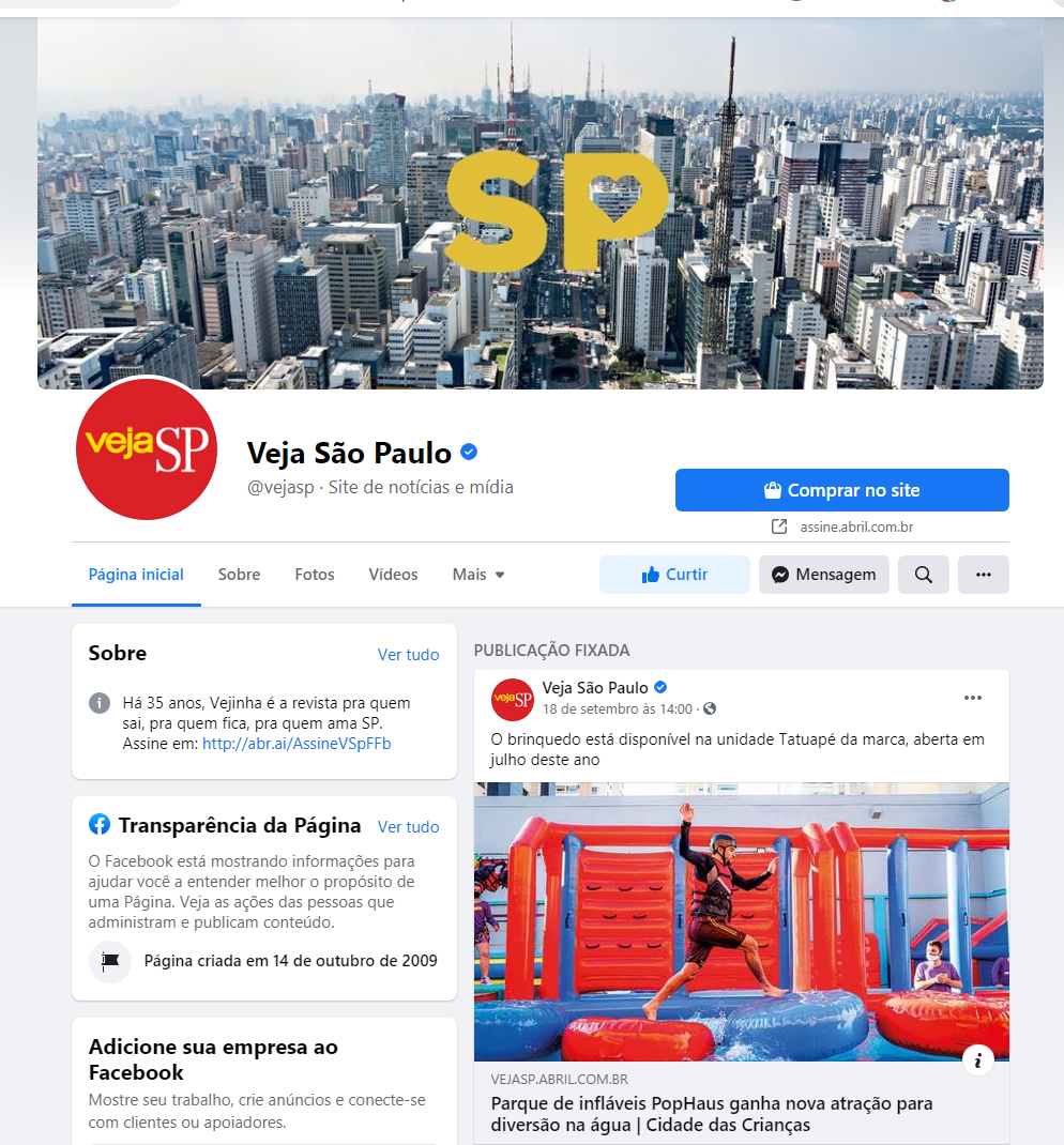 Fanpage Veja São Paulo