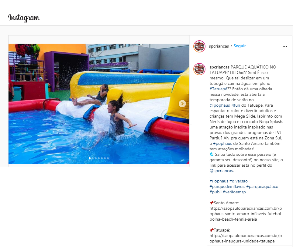 Instagram São Paulo para Crianças