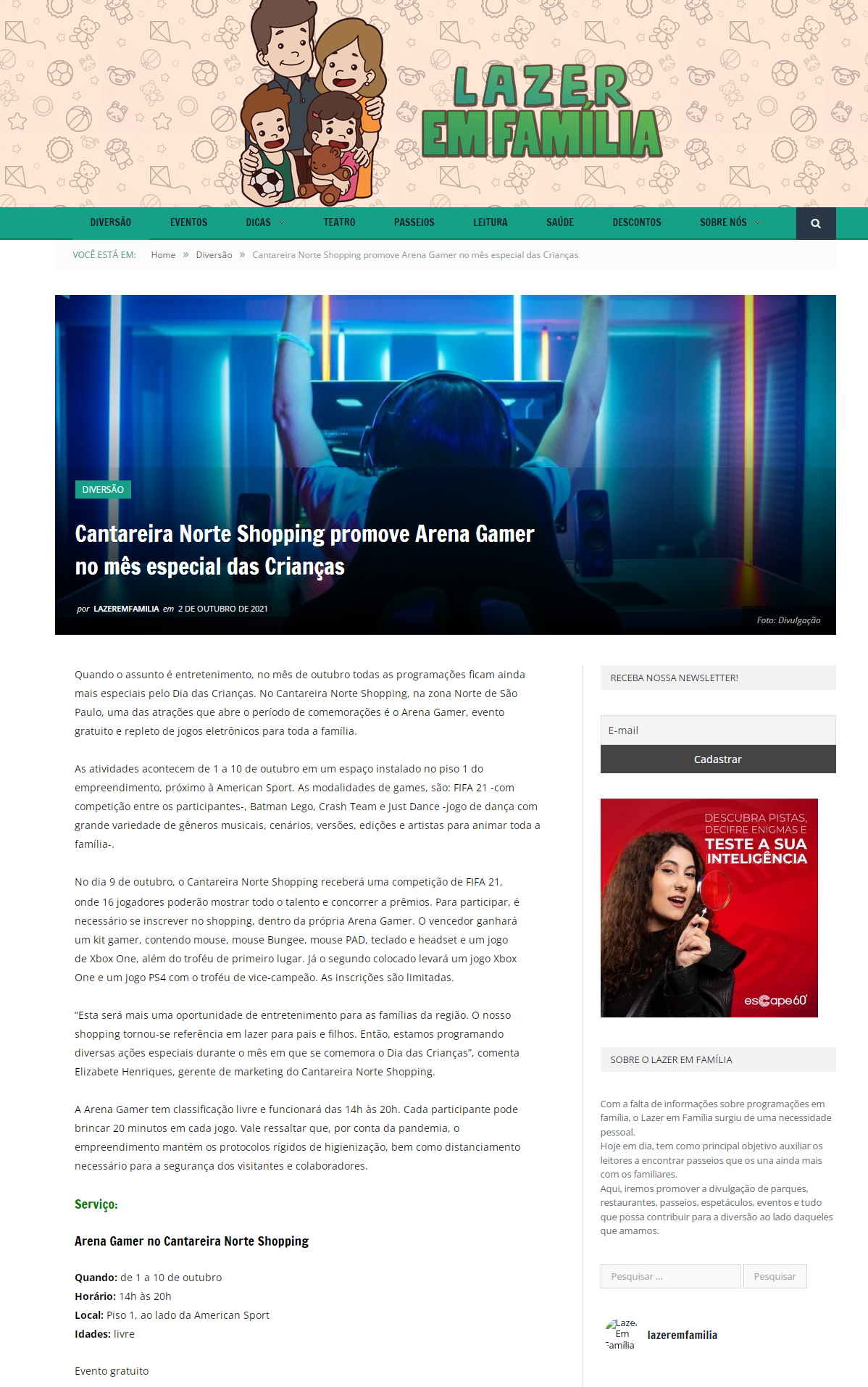 Portal Lazer em Família