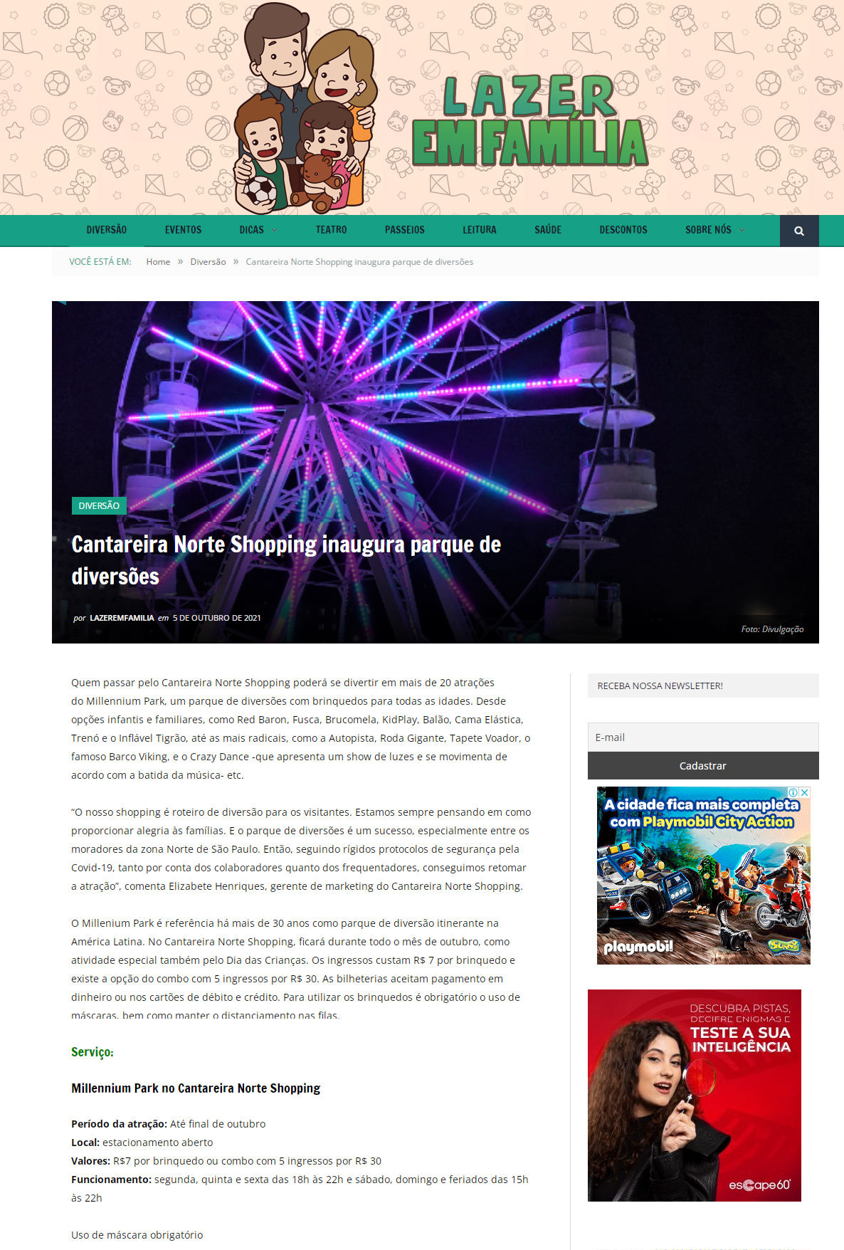 Portal Lazer em Família