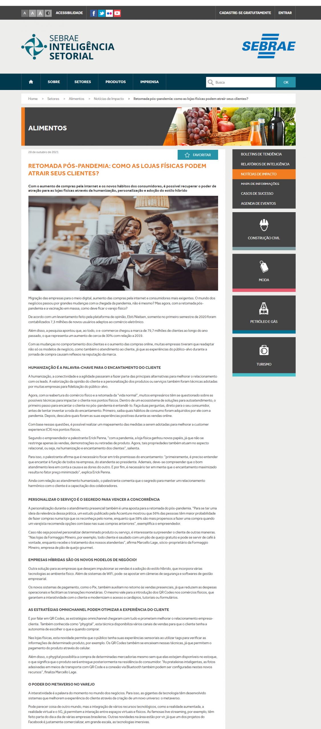 Portal Sebrae Inteligência Setorial