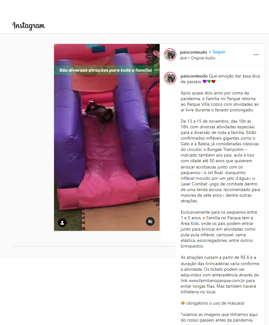 Instagram Pais Conteúdo