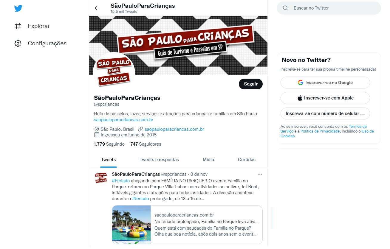 Twitter São Paulo para Crianças